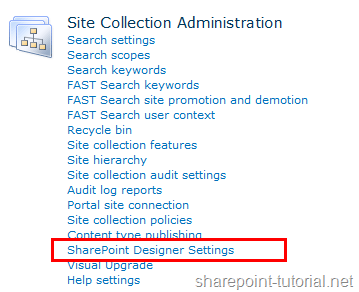 Go to site collection and enable or disable SharePoint Designer at site collection level.