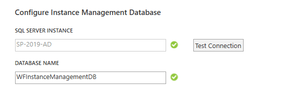 Configure the Instance Management database name