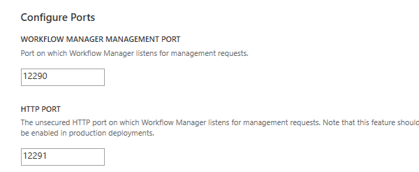 Keep the default ports