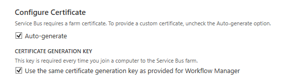 Enable Auto-generate certificate