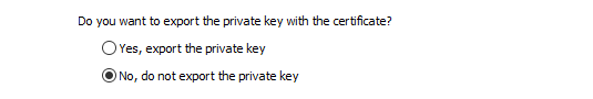 Don’t export the private key