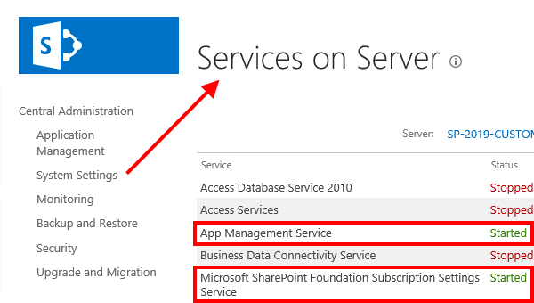 To successfully configure Workflow Manager the App Management Service and Microsoft SharePoint Foundation Subscription Settings Service must be running