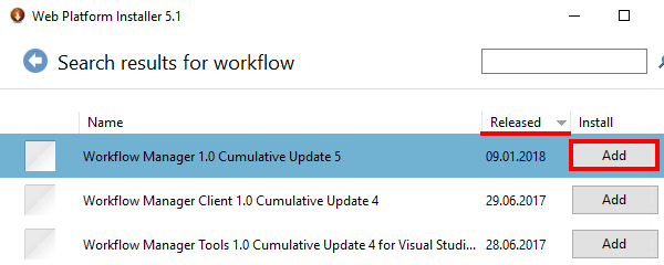 Install the newest Workflow Manager cumulative update