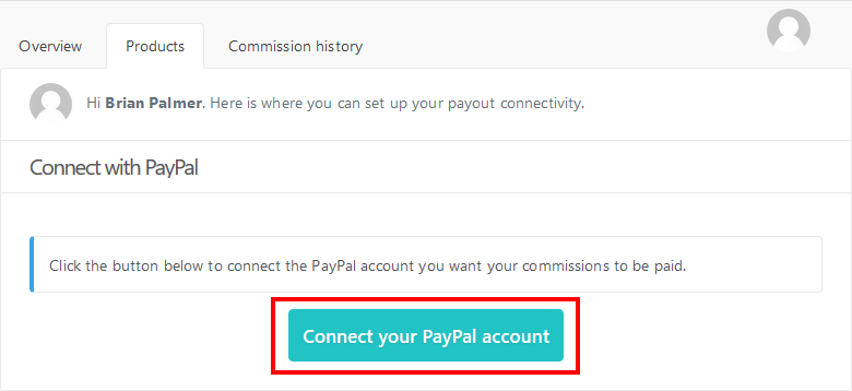 Click on connect your PayPal account once again